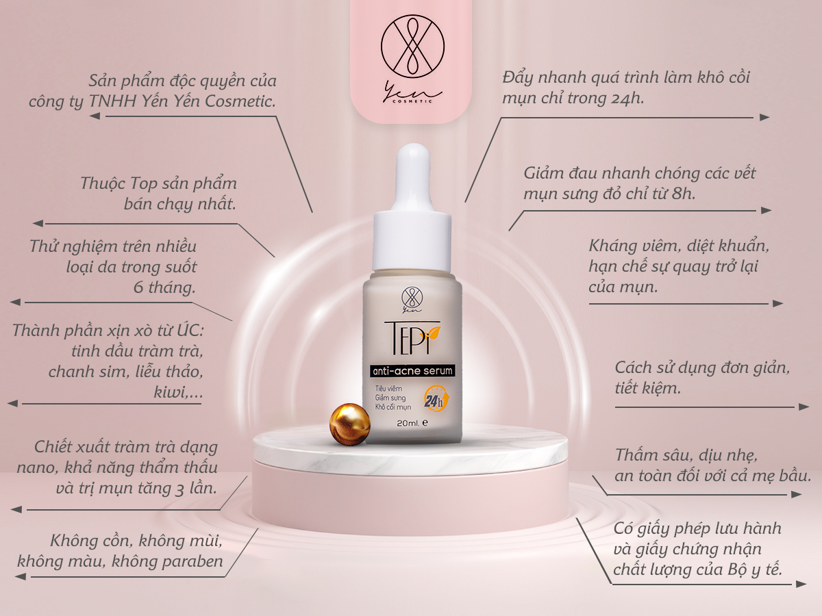 Serum chấm mụn tràm trà 24h TEPI