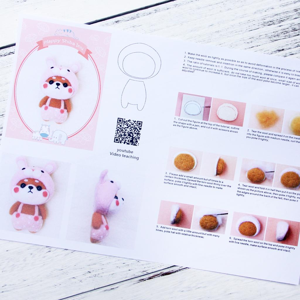 DIY Lovely Animal Needle Felting Kit for Beginners Kids