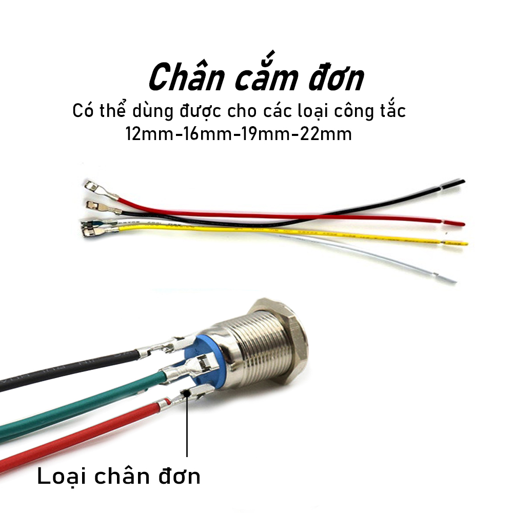 Chân Jack nối tiếp điện Nút nhấn công tắc LED 12mm 16mm 19mm 22mm