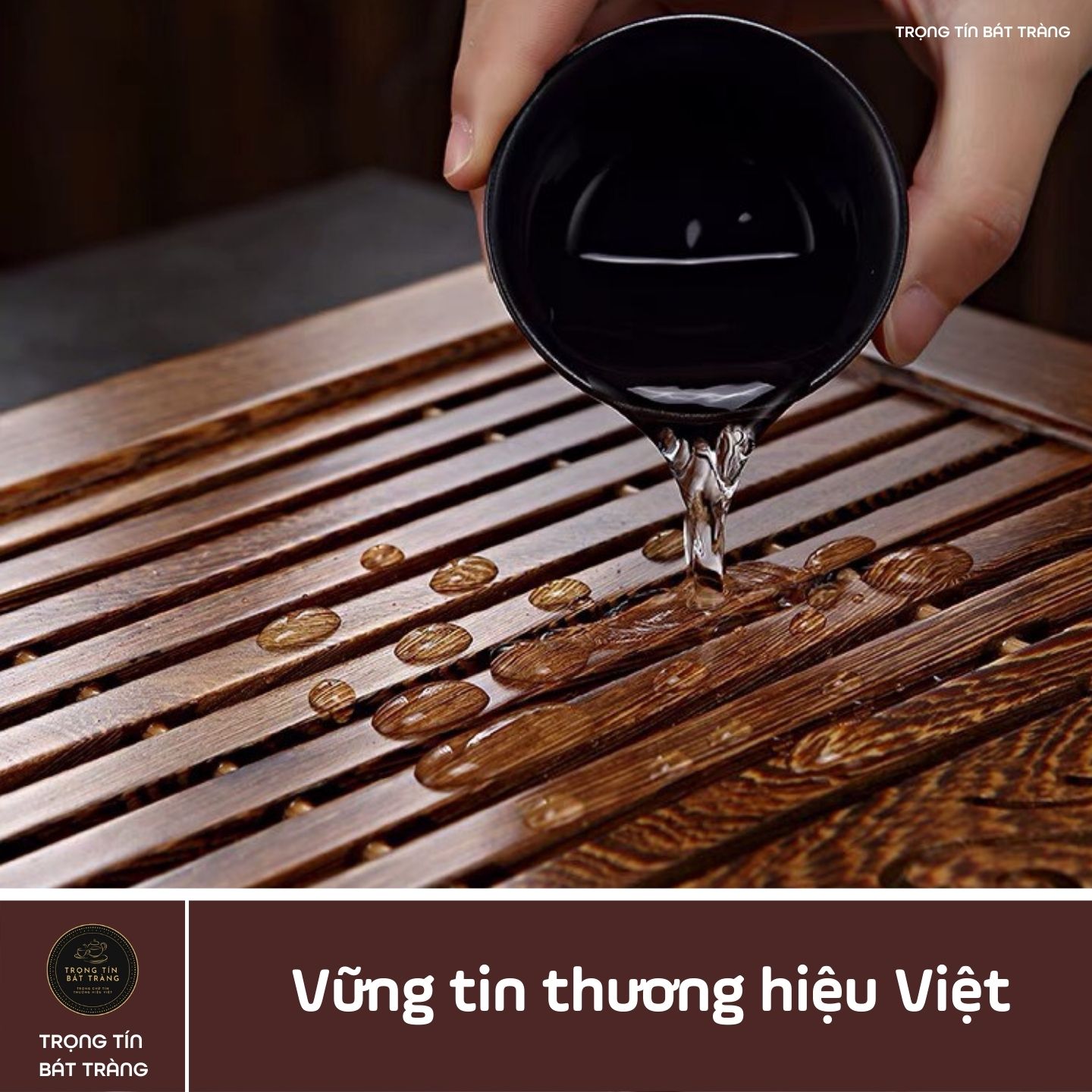 KT 31 Khay Trà Tre Cao Cấp Chữ Nhật Kích Thước 47.5*34*7.5