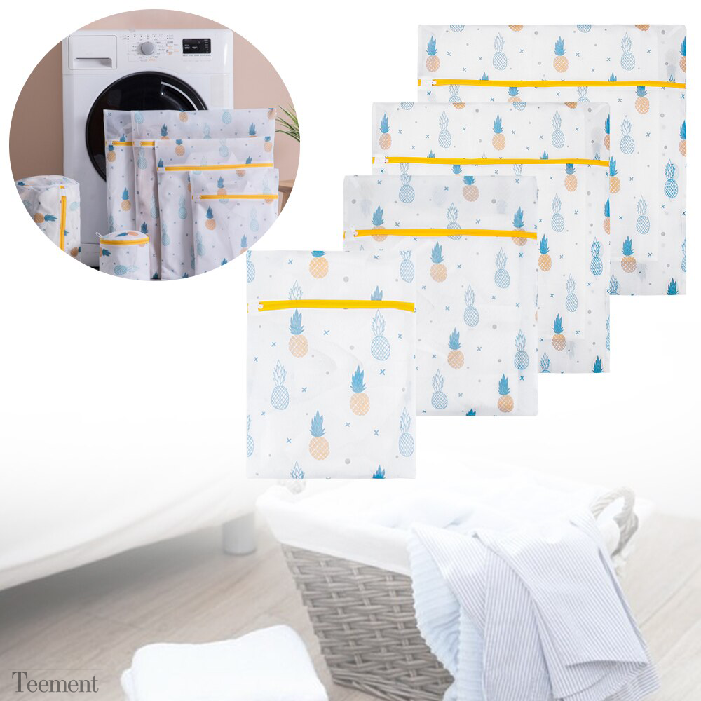 Combo 6 Túi Giặt Lưới Bảo Vệ Quần Áo Teement , Túi Lưới Mịn Polyester Bảo Quản Quần Áo Dùng Cho Máy Giặt Siêu Bền Tiện Dụng - Hàng Chính Hãng
