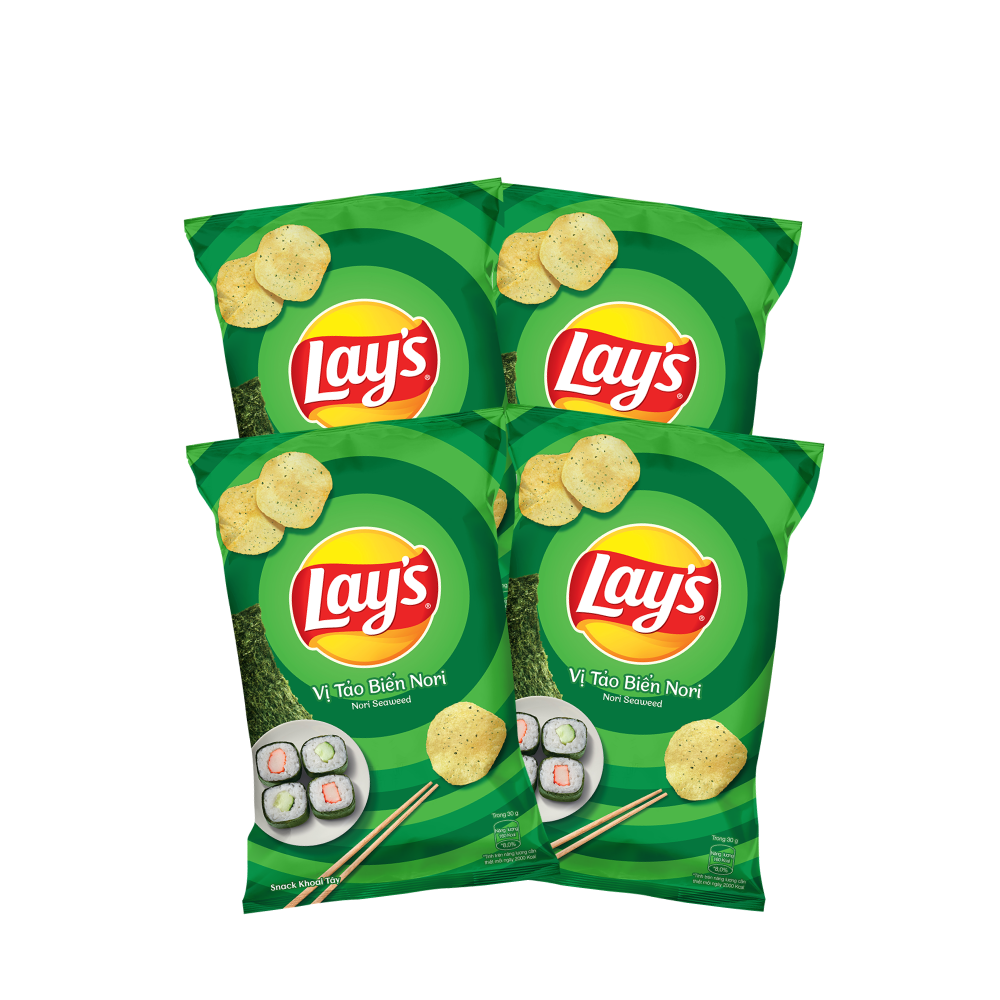 Combo 4 Lays Vị Táo Biển Nori 95g