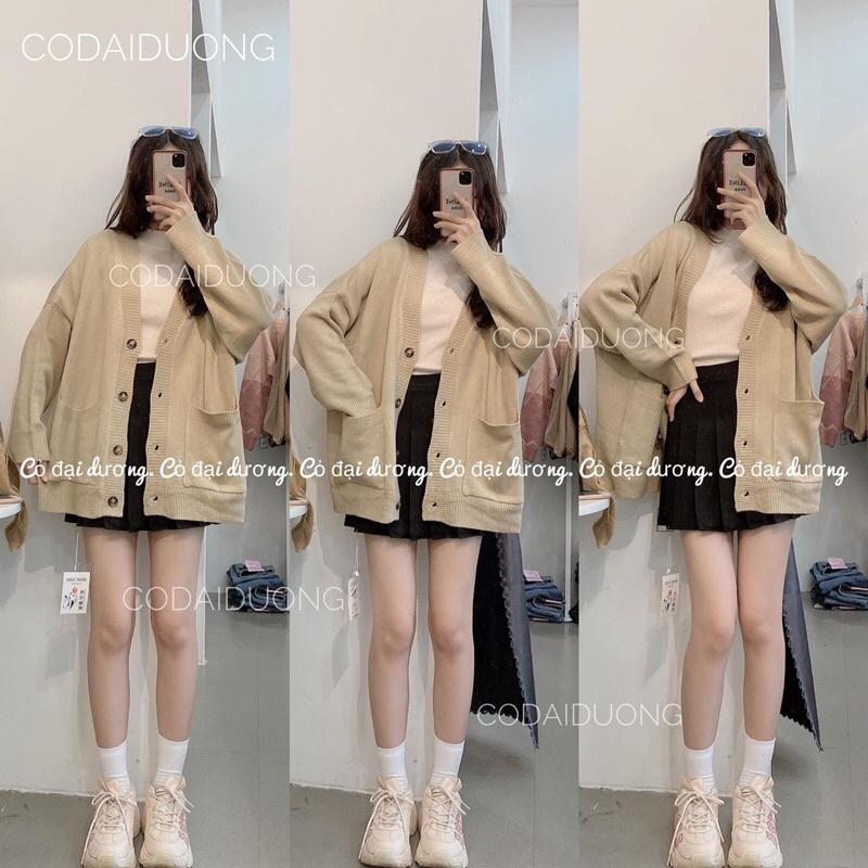 áo len cadigan trơn mã A85 - 5(xanh rêu),freesize dưới 65kg