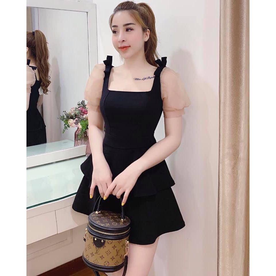 Đầm Thun Cát Hàn Phối Lưới Mềm Mại Dễ Thương - Đầm 47