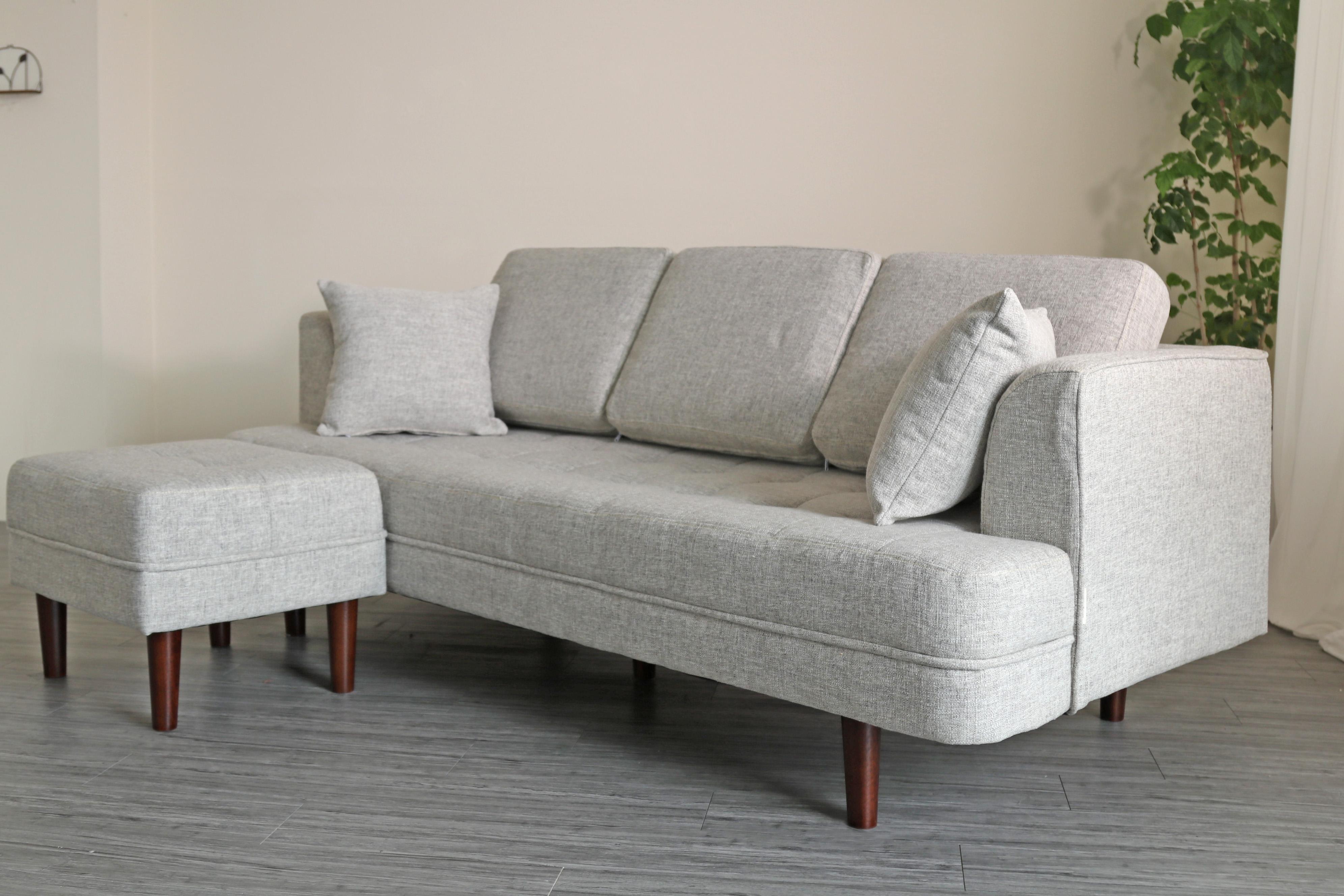 Sofa băng Juno sofa hiện đại màu kem, xám, nâu