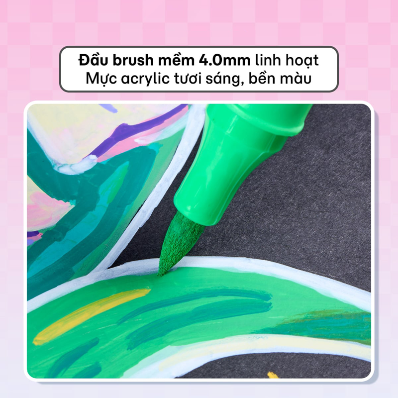 Bút Màu Colokit Acrylic 2 Đầu 2 Màu ACM-C029 (Hộp 24 Màu)