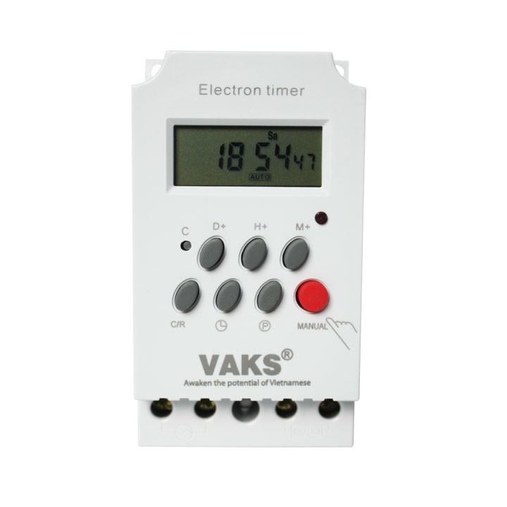 Công Tắc Hẹn Giờ 17 Chương Trình VAKS Electron Timer KG316T-II 220V AC, 25A, Có Phím Khóa.