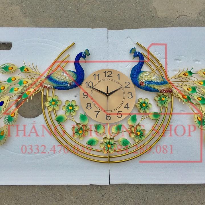 Đồng Hồ Treo Tường Trang Trí Chim Công Uyên Ương TP-066