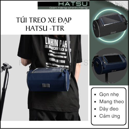 Túi treo xe đạp thể thao móc cổ lái Hatsu TR01 - màn hình cảm ứng 6.1 inch trở xuống - dây đeo tiện lợi - dành cho xe đạp thể thao, xe đạp địa hình