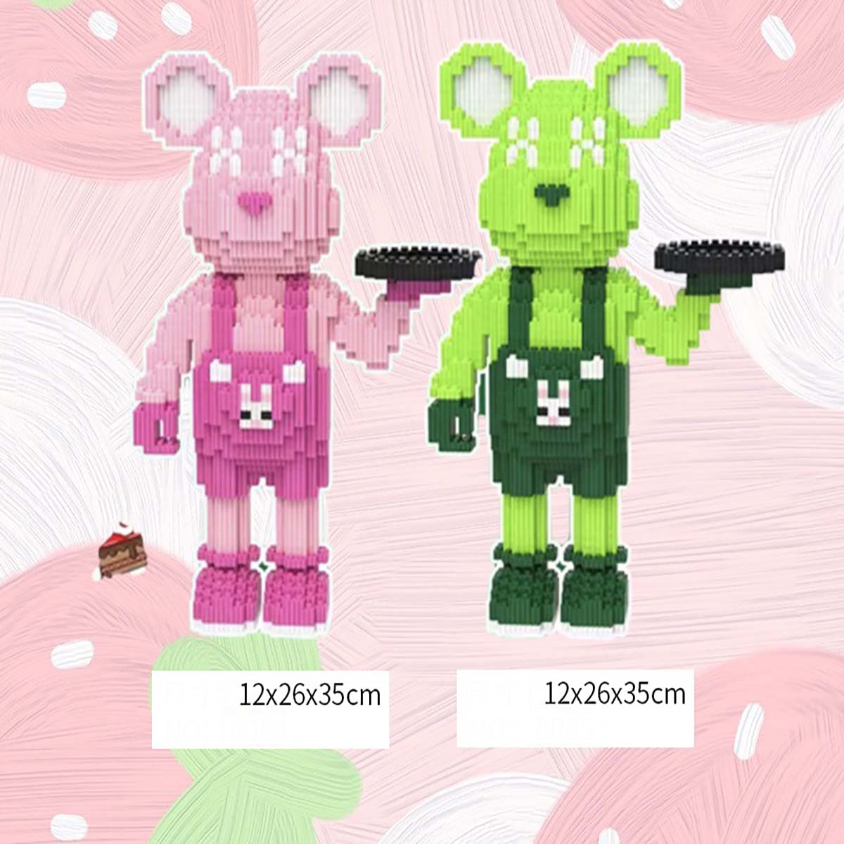 Combo 2 Mô Hình Lắp Ráp 3d Gấu Bearbrick 36cm Có Ngăn Kéo Đèn Búa Nhân Vật Khổng Lồ Size Cỡ To Lớn Chi Tiết Cute Đẹp Giá Rẻ