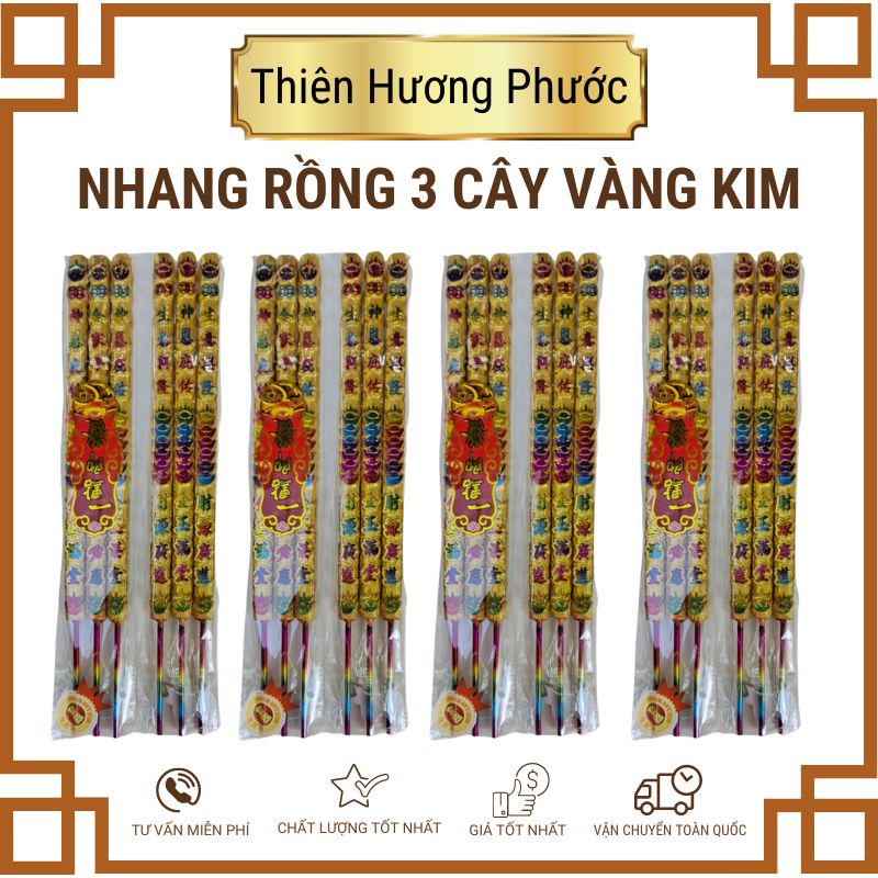 Nhang rồng 3 cây vàng kim QLH cúng khai trương giao thừa các lễ khác