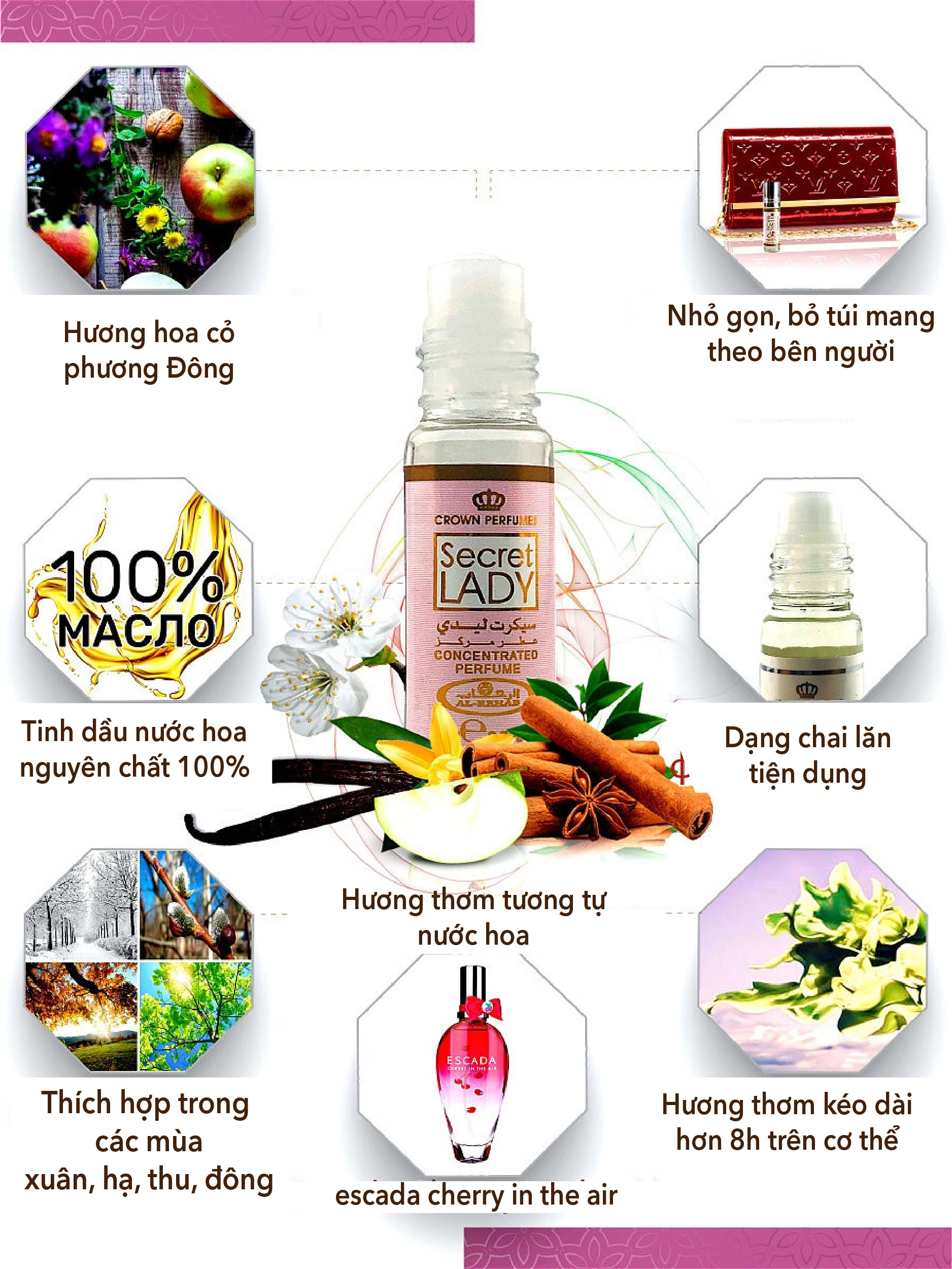 Tinh dầu nước hoa Dubai_ SECRET LADY Al-Rehab_ NỮ