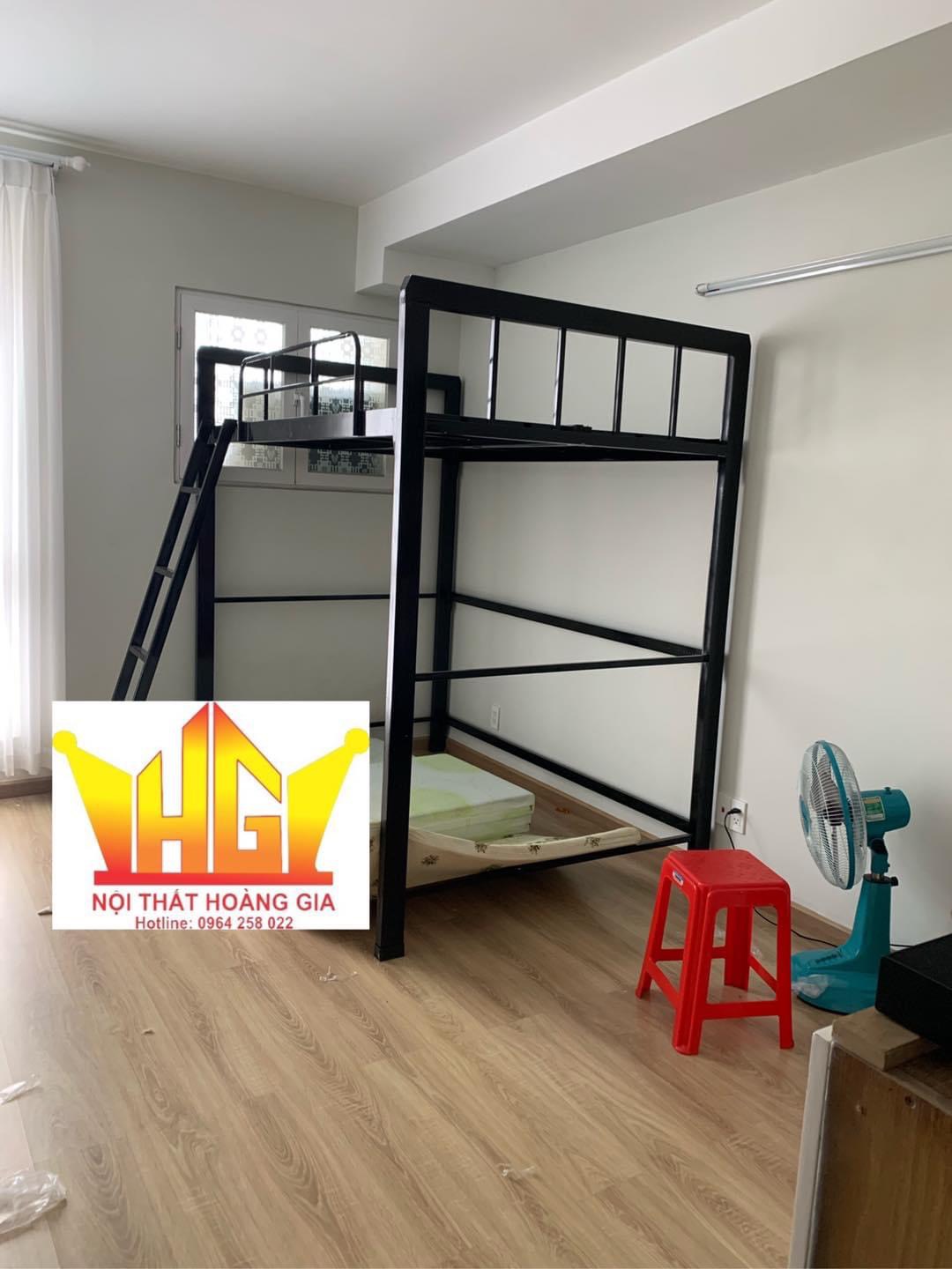 Giường tầng gác khung hộp 48 - 1mx2m