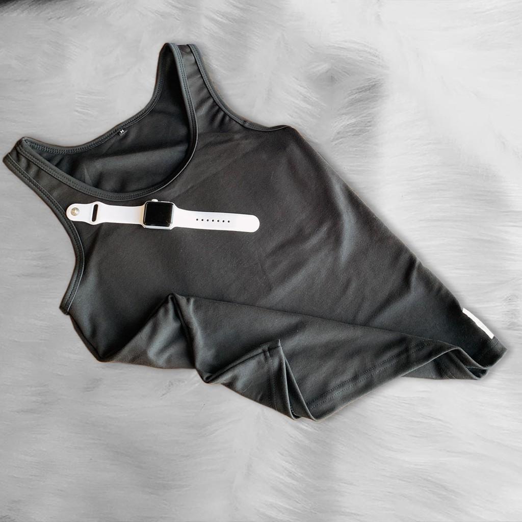 Áo Ba Lỗ Lót Nịt Ngực Tomboy Cài Hông Dáng Dài Thun Trơn Cotton Trắng Đen Nam Tròng Cổ Thể Thao Gym Bigsize Form Suông Nguyễn Nguyên