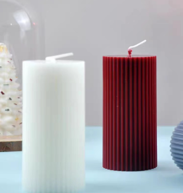 Nến trụ tròn hoa văn sọc  trang trí noel giáng sinh trang trí tiệc