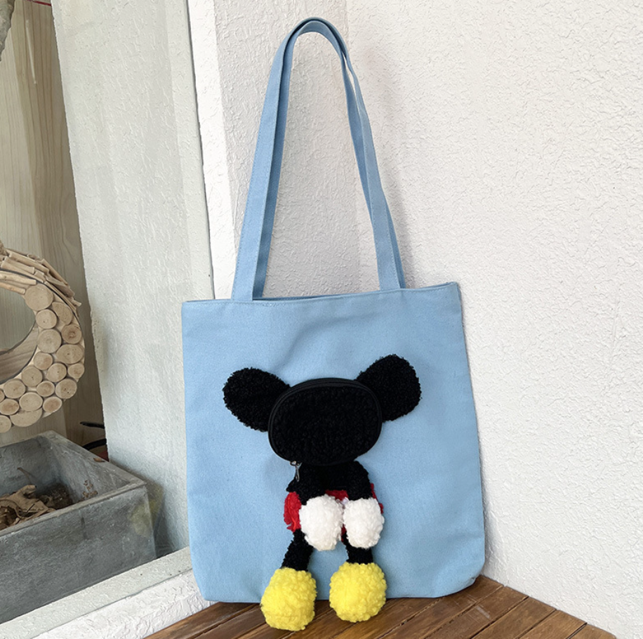 (HÀNG CÓ SẴN) Túi Vận Chuyển Chó Mèo Thú Cưng, Túi Tote, Túi Vải canvas hình mickey