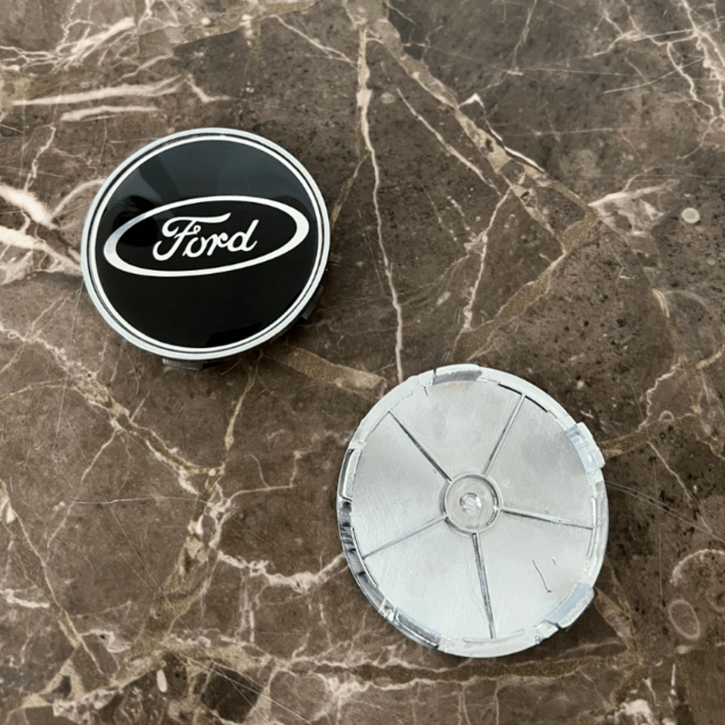 Logo chụp mâm, ốp lazang bánh xe ô tô cao cấp Ford 68mm Chất liệu Nhựa ABS Hợp kim nhôm phut thủy tinh hữu cơ