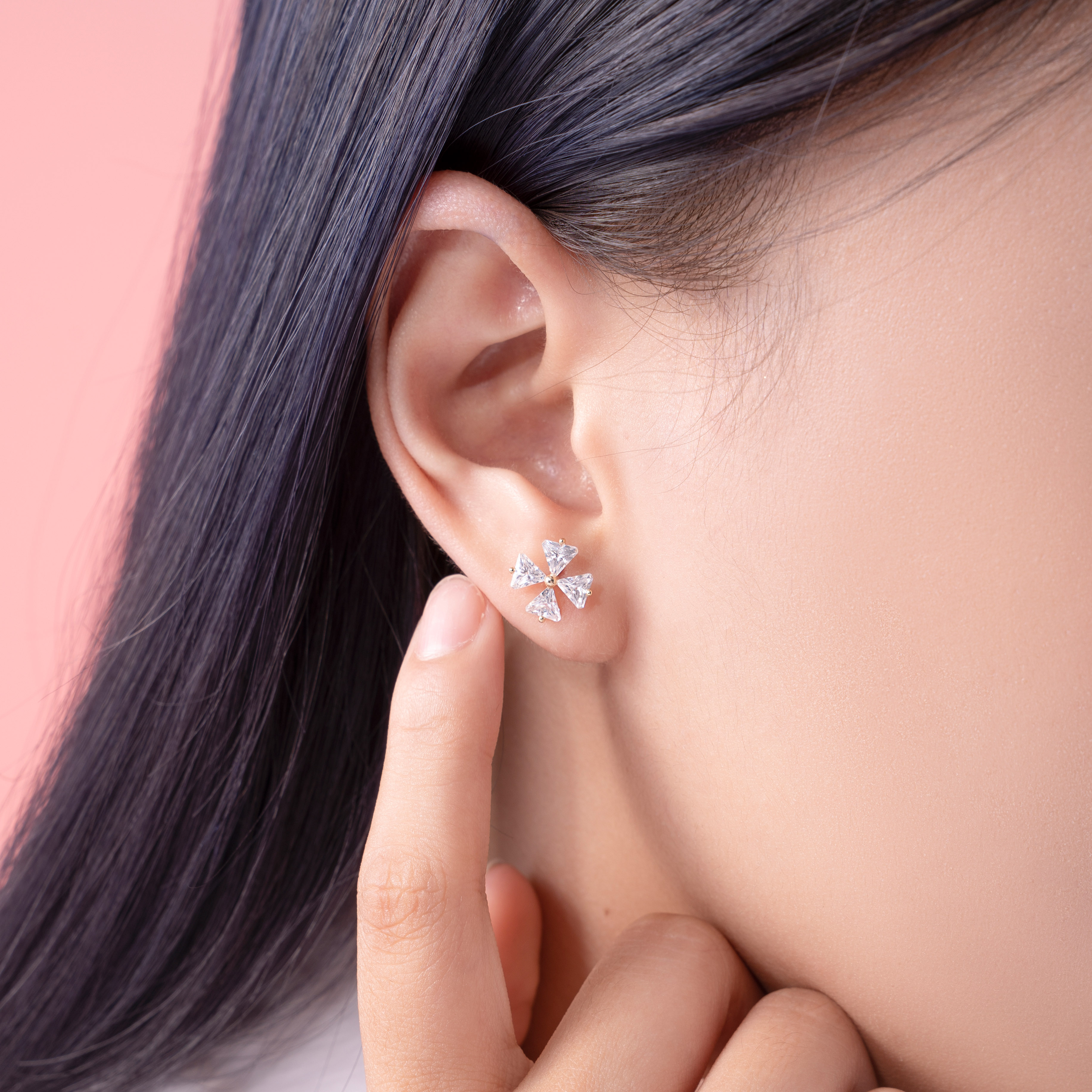 Bông Tai Nữ Vàng 14K BTAM99 Huy Thanh Jewelry