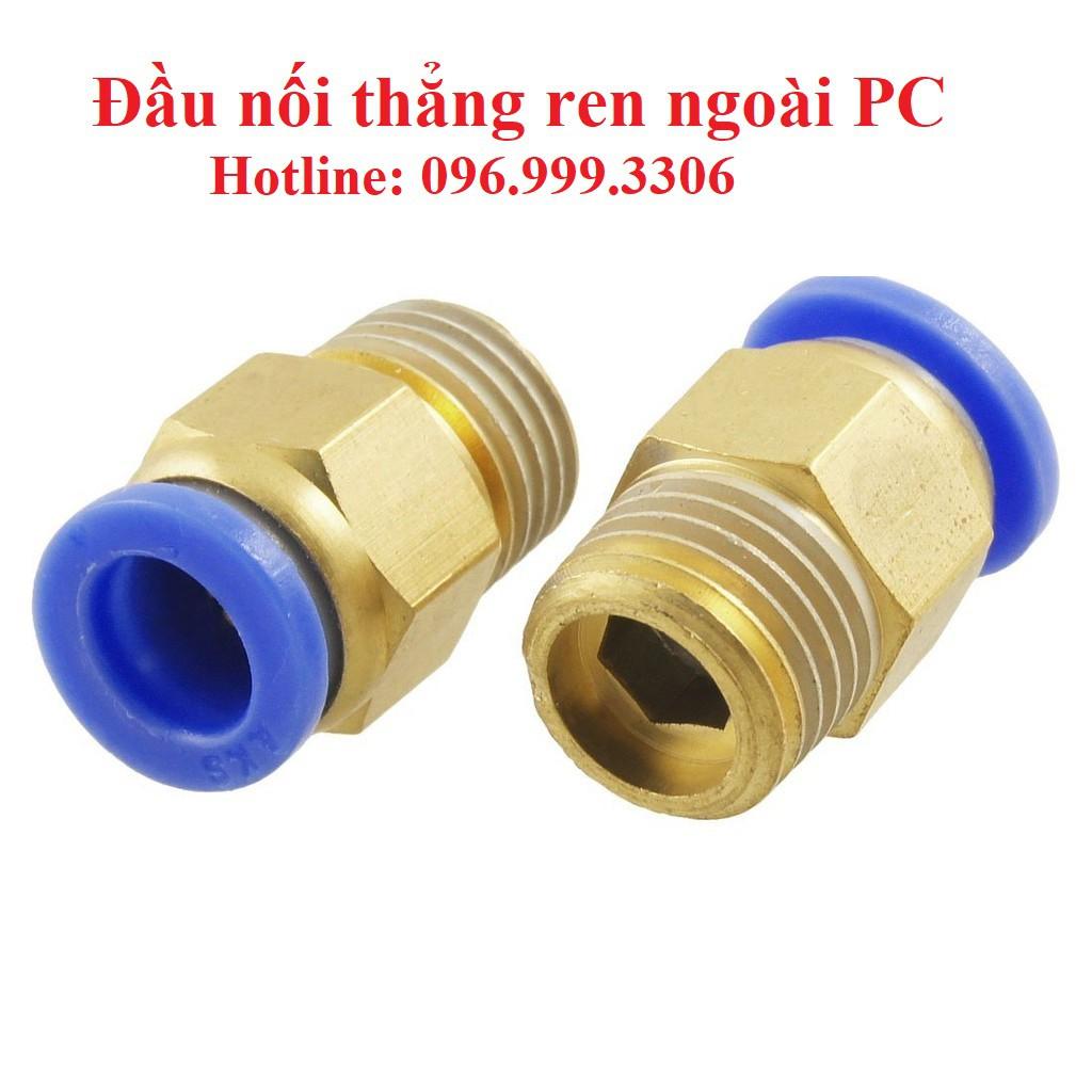 Đầu nối thẳng ren ngoài PC ống 10 đủ các loại ren PC10-01 PC10-02 PC10-03 PC10-04 khí nén phun sương