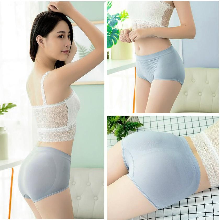 Set 4 Quần Lót Nữ Kháng Khuẩn Cạp Thấp Nâng Mông - Mỗi quần 1 túi zip sang trọng FLQ02