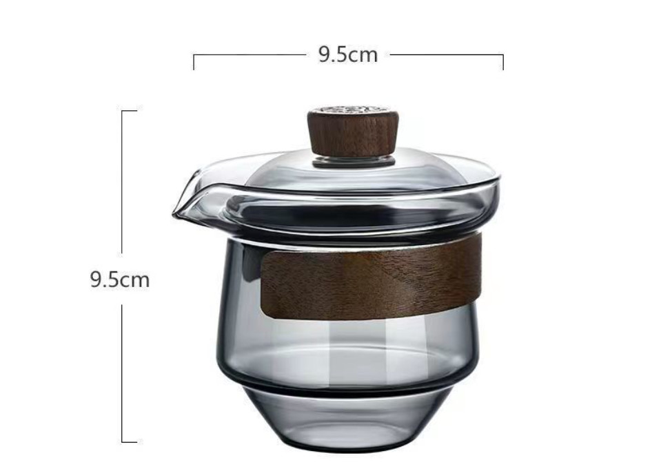 Chén khải tiềm trà thủy tinh chống bỏng tiện dụng