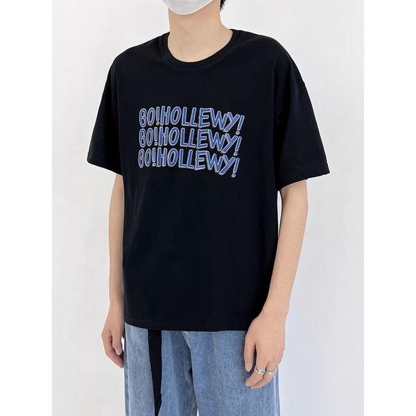 Áo thun unisex áo tay lỡ nam nữ in hình xanh đỏ