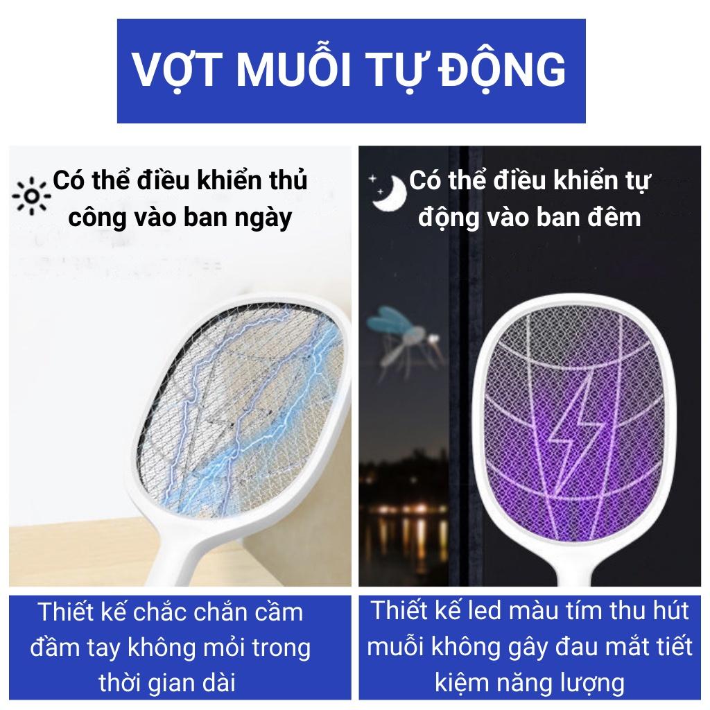 Vợt muỗi thông minh tự động kiêm đèn bắt muỗi, sạc tích điện, vợt bắt muỗi thông minh để bàn - Chính Hãng miDoctor