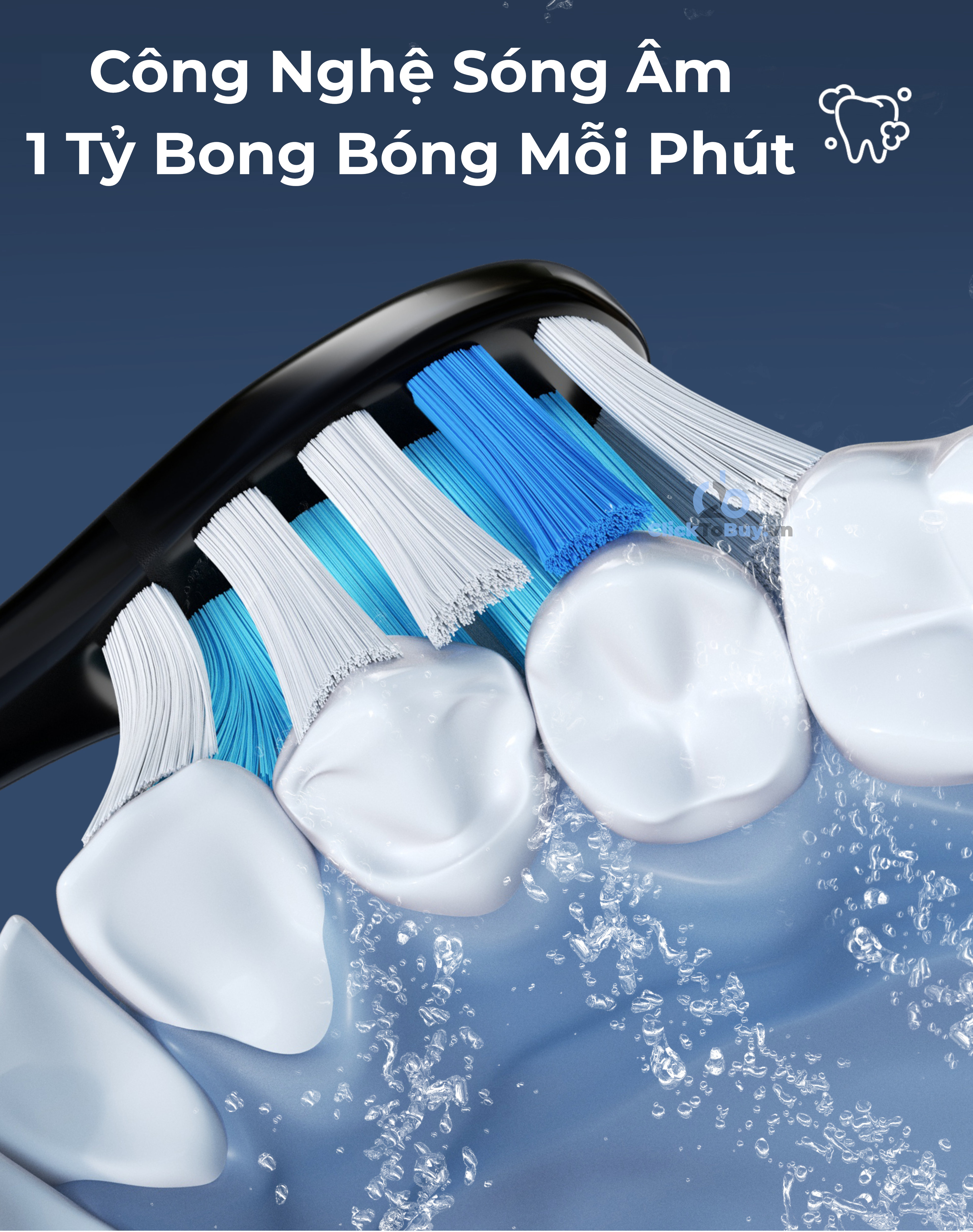 Bàn chải đánh răng điện Fairywill P11- phiên bản nâng cấp với trục truyền lực bằng thép, 8 đầu bàn chải đi kèm