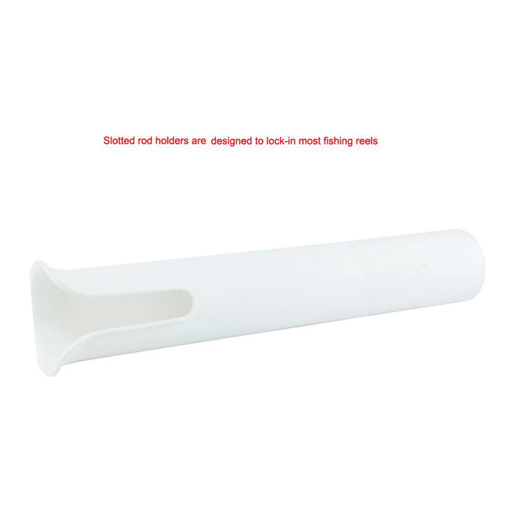 4xPlastic Fishing Rod Holder Boat Yacht 1 Pole Tube Rack Stand Bracket White