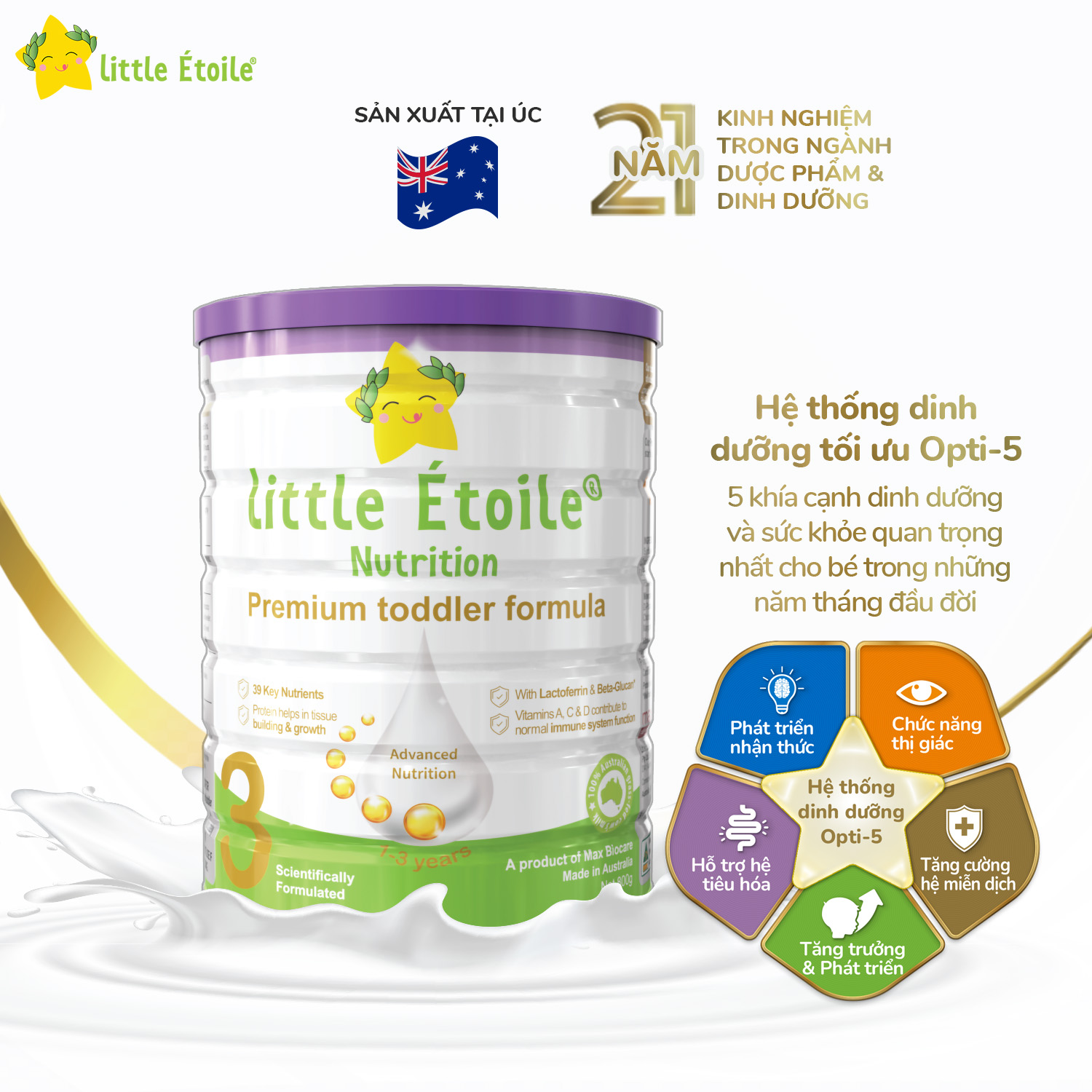 Sữa bột ngôi sao nhỏ Little Étoile số 3 (1-3 tuổi) 800g