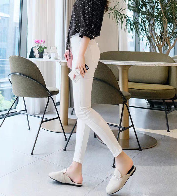 Quần Kaki Nữ Lưng Cao Trắng