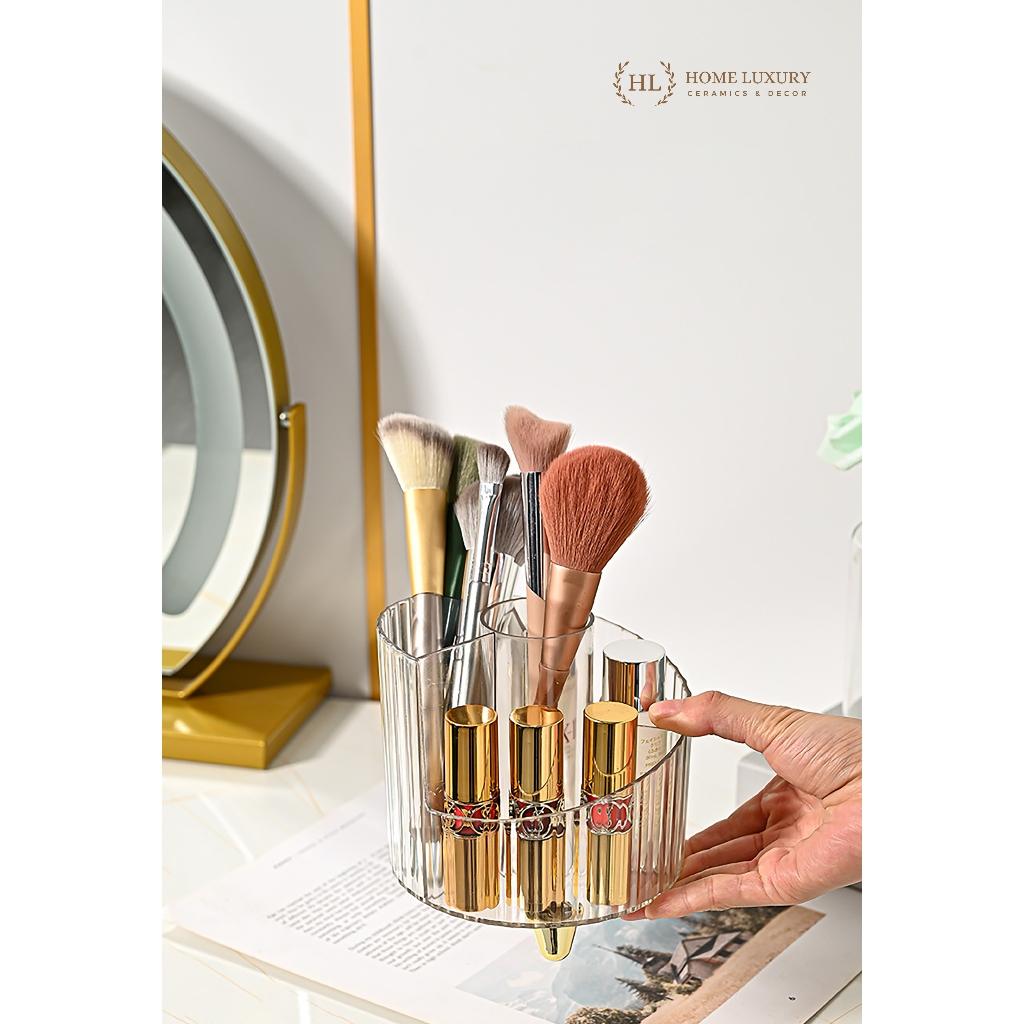 Kệ đựng cọ mỹ phẩm - cắm đũa thìa chất liệu nhựa Mica cao cấp