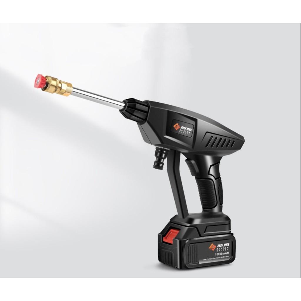Máy Xịt Rửa vệ sinh ô tô xe máy pin lithium 21V áp suất nén Cực Mạnh SEATEN Germany
