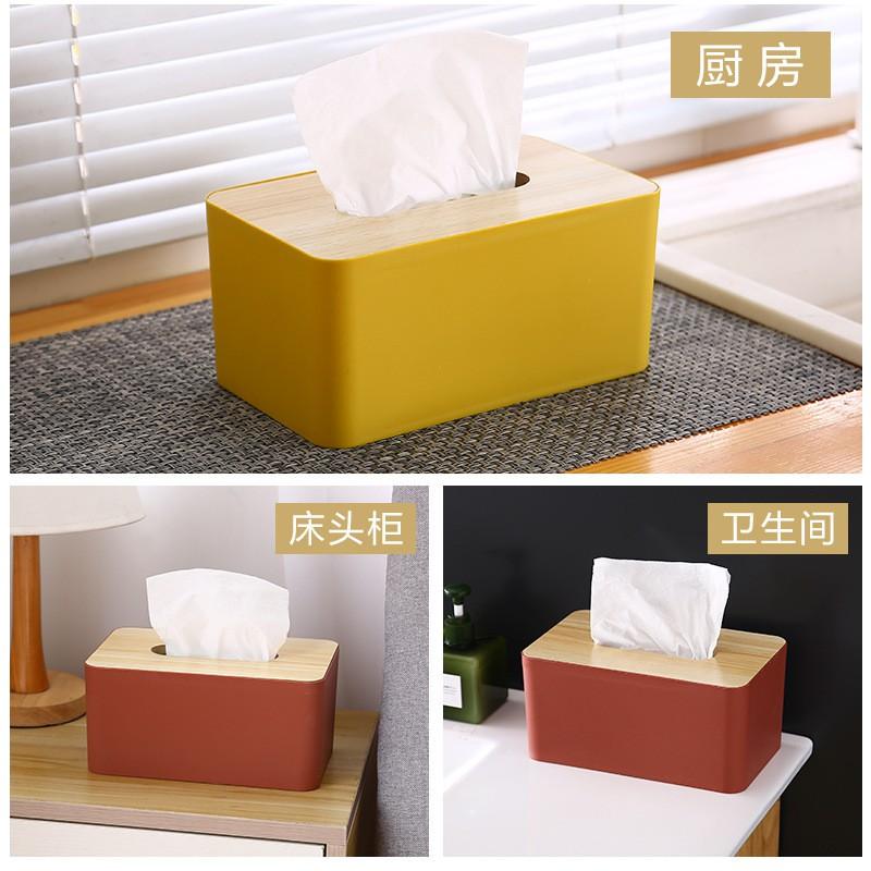 Hộp Đựng Khăn Giấy Nắp Gỗ Hộp Khăn Giấy Decor Để Bàn Siêu Sang