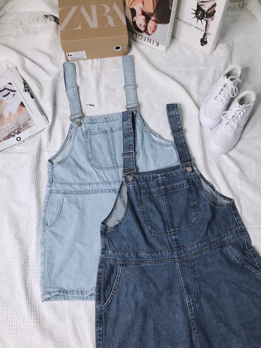 SET QUẦN YẾM ĐẦM YẾM JUMPSUIT ĐỒ BAY NGẮN TRƠN QUẦN ỐNG RỘNG LƯNG CAO DENIM JEANS DẠO PHỐ DỰ TIỆC GIÁNG SINH NOEL