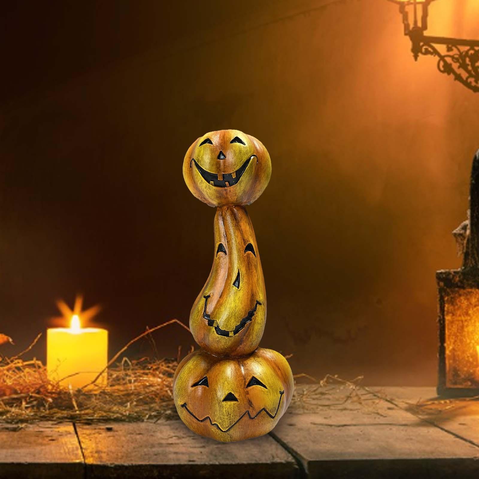 Halloween Candle Holder, Pumpkin Candlestick Holder Decorative Tabletop Taper Candle Holder for Club, Haunted House, Party, Holiday, Home
