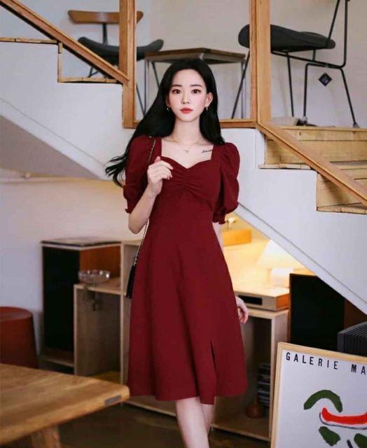 Đầm dạo phố nhún ngực xòe xinh xắn