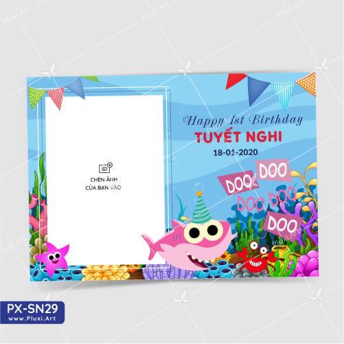 Thiệp thôi nôi – sinh nhật theo yêu cầu Pluxi