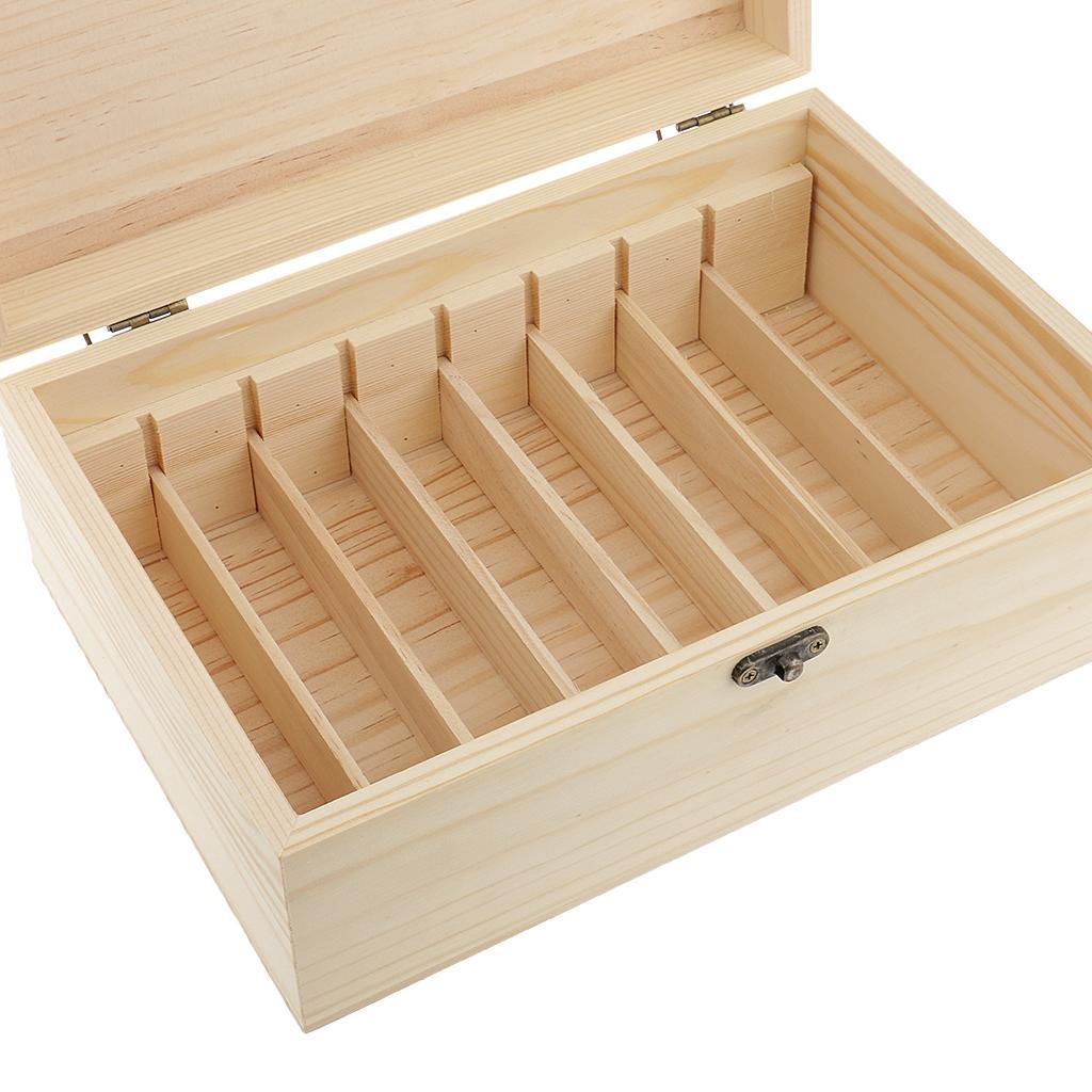 8 Rows Natural Wooden Essential Oil Box Case Holds 5ml/10ml/30ml Aromatherapy Oil Bottles