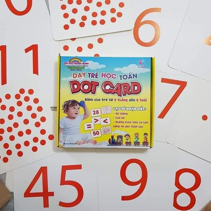 THẺ HỌC TOÁN DOT CARD Chuẩn GLENN DOMAN - Bộ Flashcard 50 chấm kèm dấu