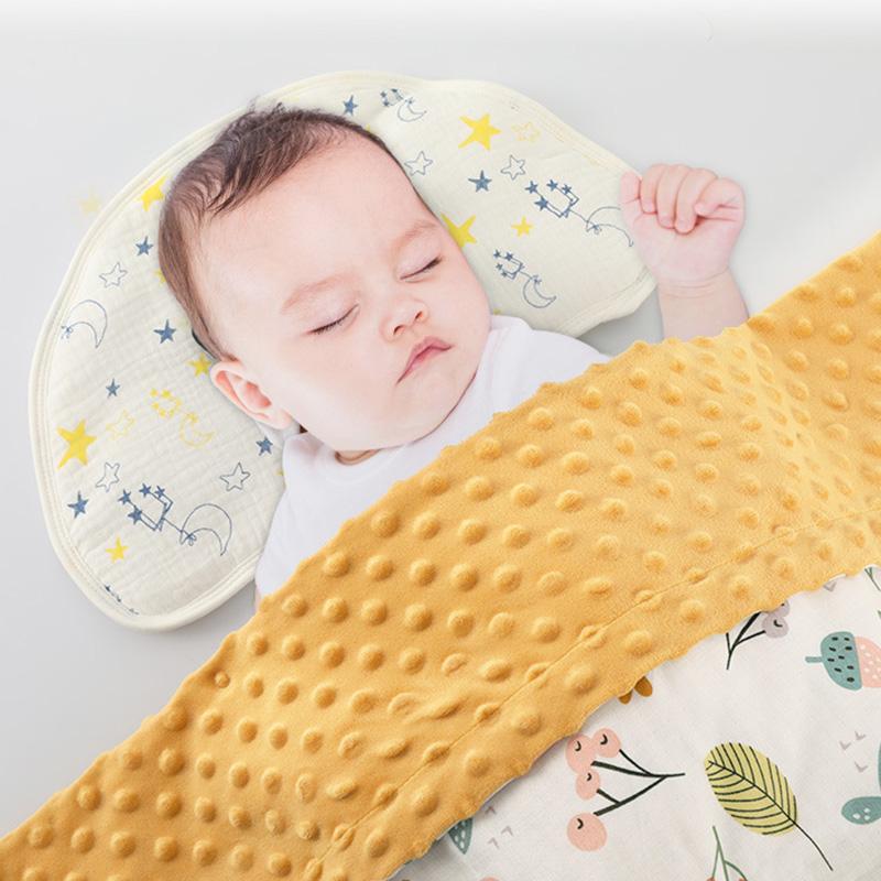 Cho Bé Bộ Chăn Ga Gối Cotton Swaddle Cho Bé Sơ Sinh Giường Trẻ Sơ Sinh Trẻ Em Chần Gòn Đầm Bọc Hoạt Hình Cho Bé Chăn Ga Gối
