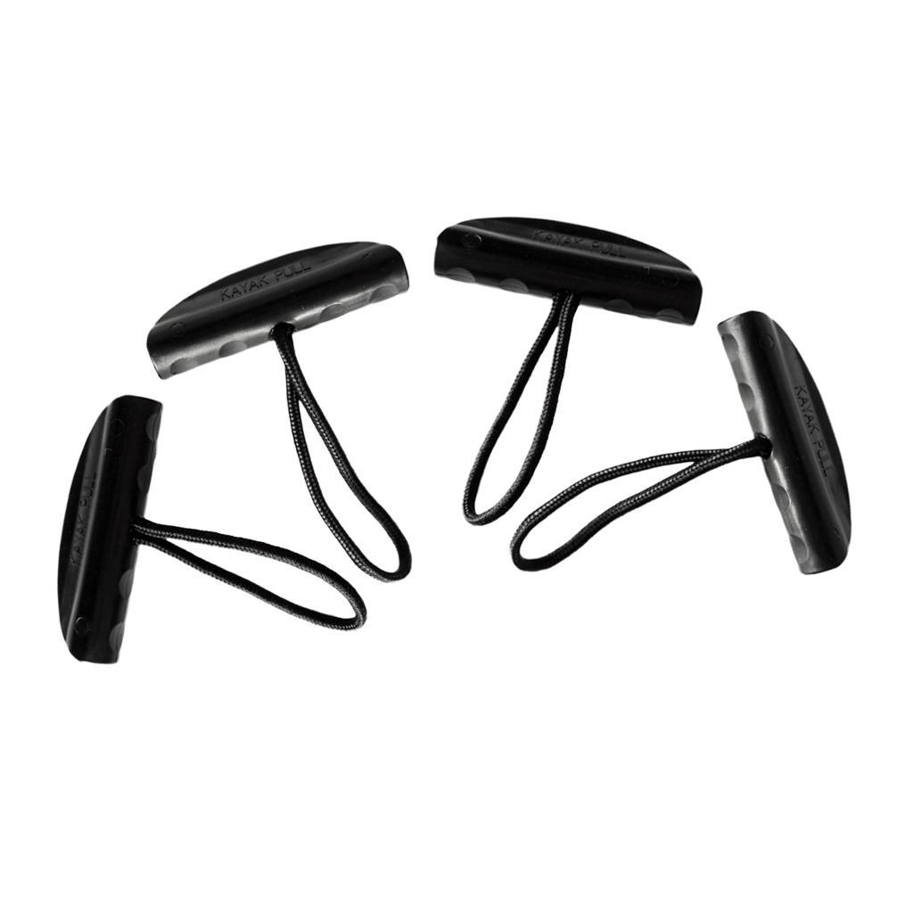 4 Pieces Durable Nylon Universal Kayak Canoe Dinghy Boat Carry Handle Pull Handle Grip with Braided Cord Replacement Accessories