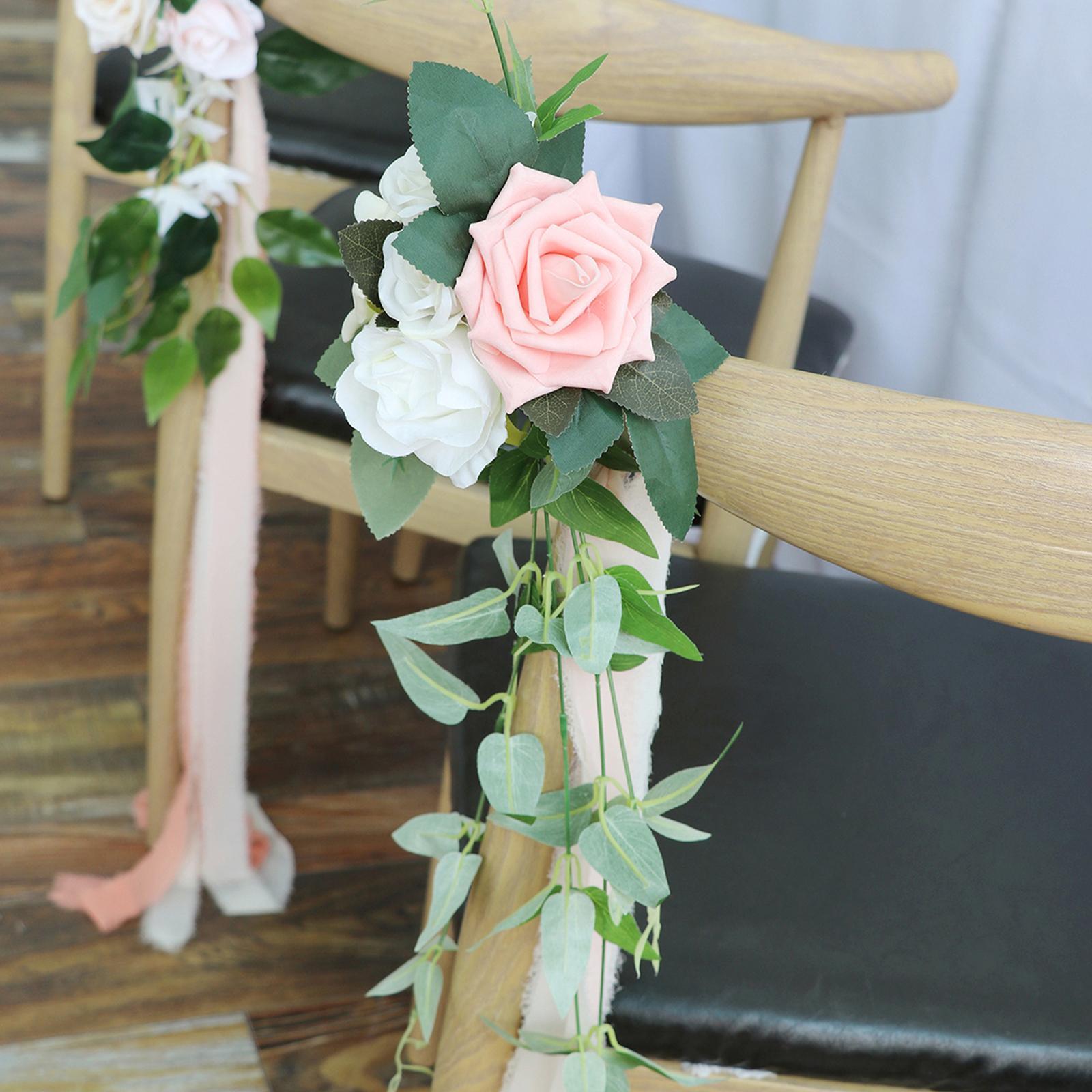 Chair Back Flower Backdrop Decor Decorative for Garden Wedding Backdrop Ceremony Party