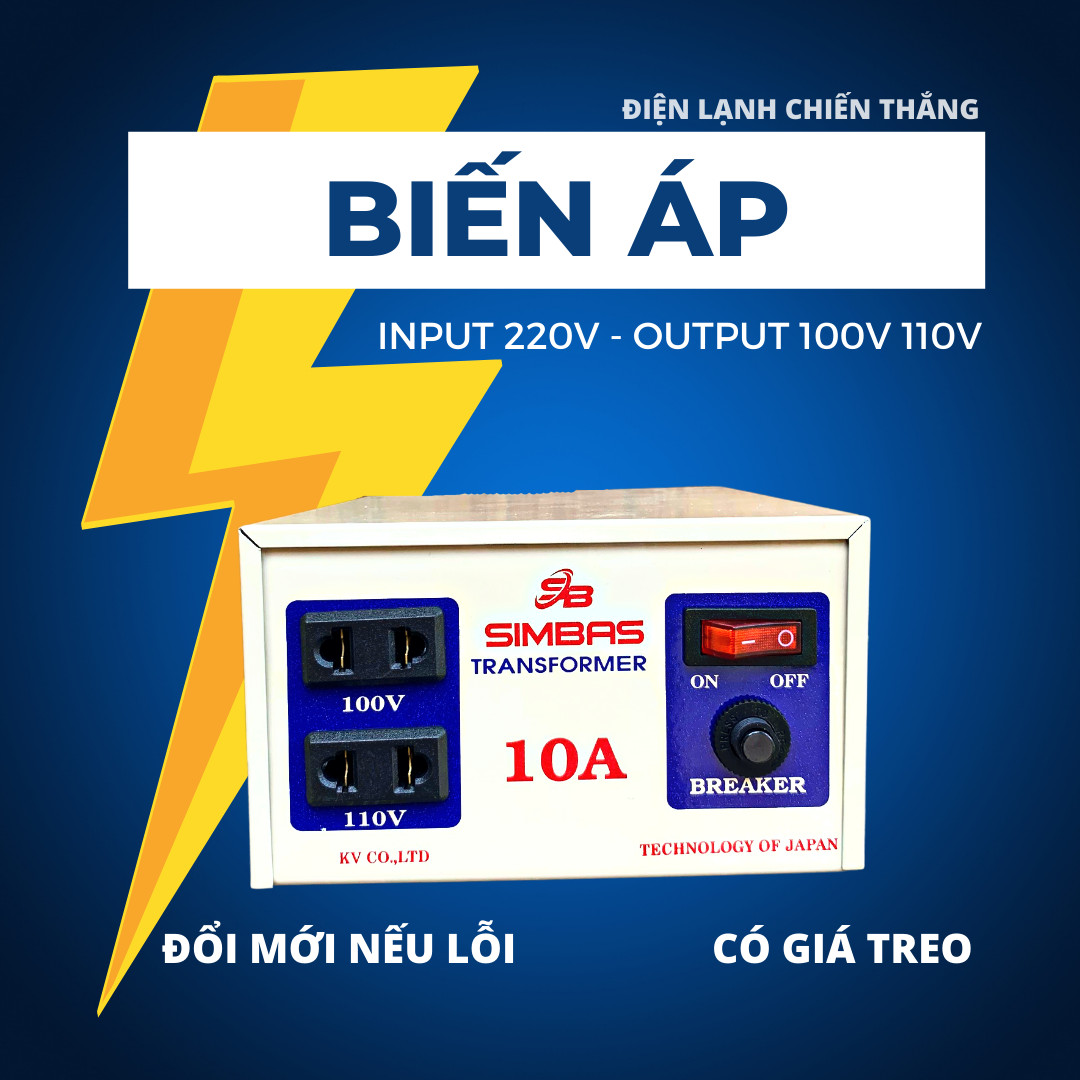Biến áp, biến thế bộ đổi nguồn 1-1.5-2-3KVA 220v sang 110v - 100v dùng cho máy nội địa