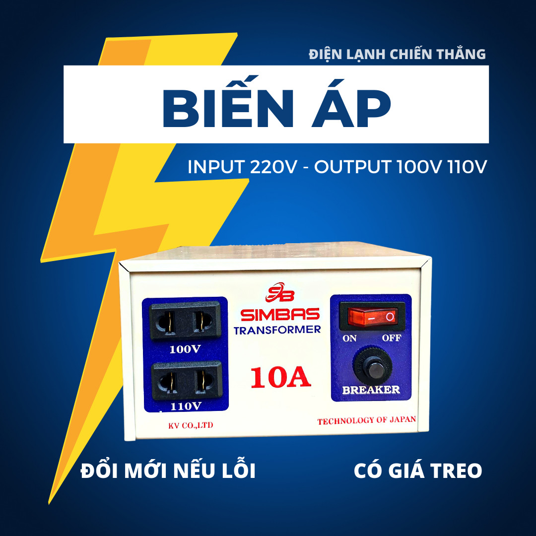 Biến áp, biến thế  bộ đổi nguồn 1-1.5-2-3KVA 220v sang 110v - 100v dùng cho máy nội địa