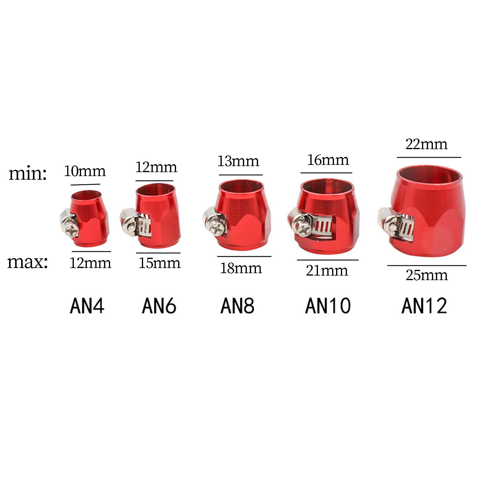4x Hose Finisher Clamps, Fuel Line Hose End Cover Clamp Fitting, Professional Hose Connectors, Fuel Oil Air and Water Hose Tube Clip