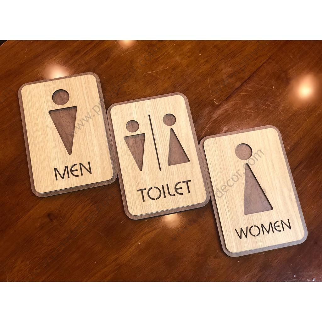 BẢNG WC, KT: 100*150mm Gỗ MDF phủ melamine 2 màu tương phản