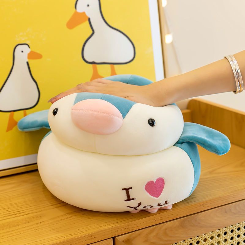 Gấu Bông Chim Cánh Cụt I Love You Siêu Dễ Thương Mềm Mịn Cho Bé Yêu (25cm---&gt;35cm) Vải Miniso 4 Chiều Co Giãn Êm Ái, Hàng Cao Cấp An Toàn Cho Trẻ Nhỏ