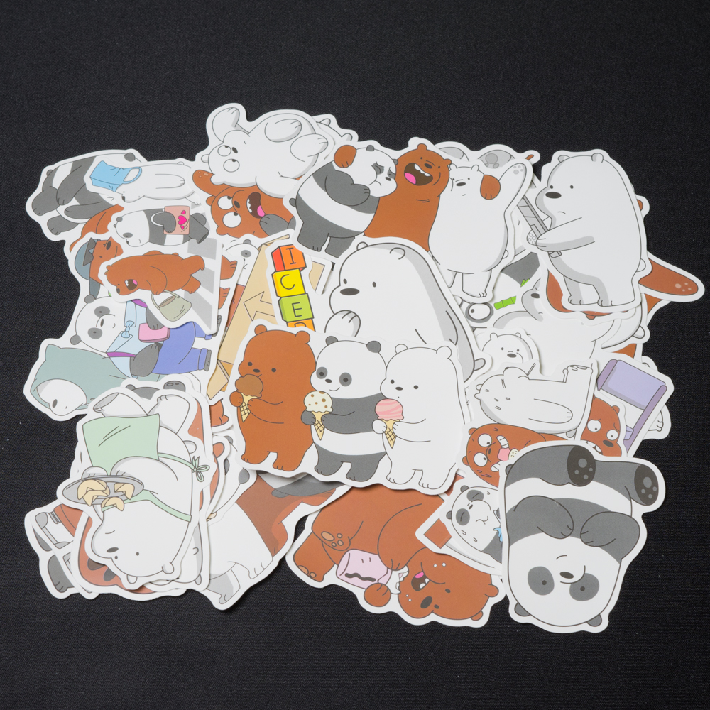 Bộ 35 Stickers - We Are Bears trang trí laptop, vali, máy vi tính, đàn, điện thoại, xe máy, xe đạp,... chống nước, lâu phai.