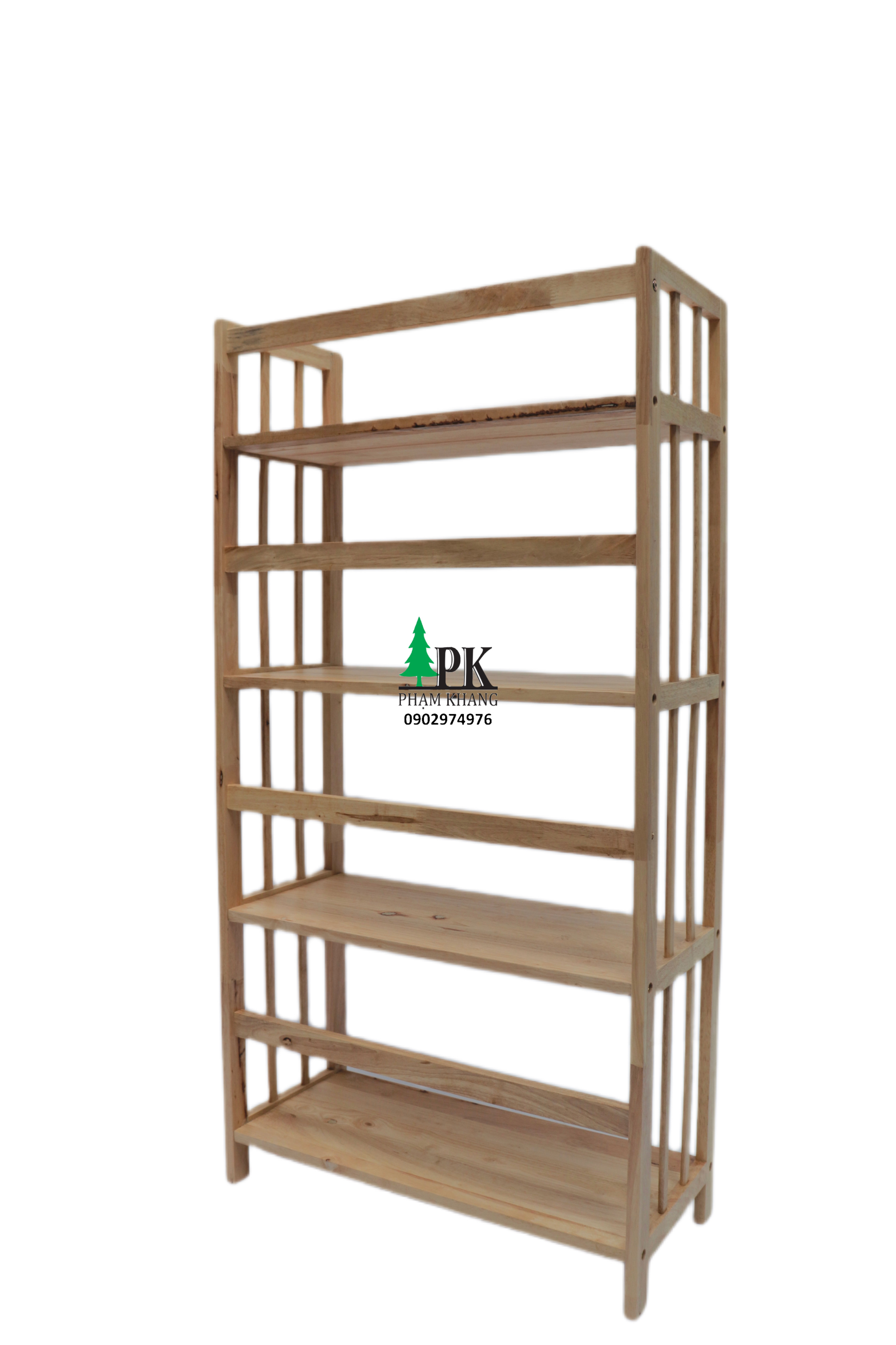 Kệ sách 4 tầng rộng 90 cm Start Decor - Gỗ cao su tự nhiên - Màu Gỗ Tự Nhiên/ Vàng Cherry